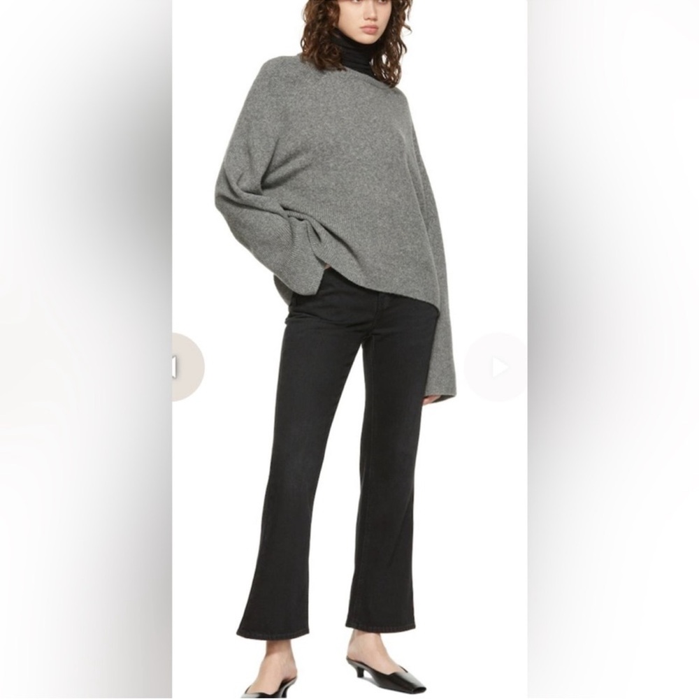 NWT Toteme Cropped Kick Flare Denim in Faded Black Size 25/30